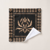 Lotus Flower ornement de luxe - noir et or (Gant de toilette)