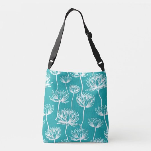 Lotus Flower-patroon Crossbody Tas (Achterkant)