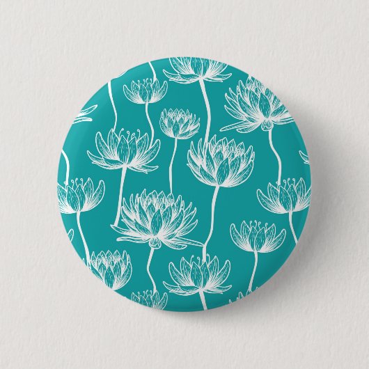 Lotus Flower-patroon Ronde Button 5,7 Cm (Voorkant)