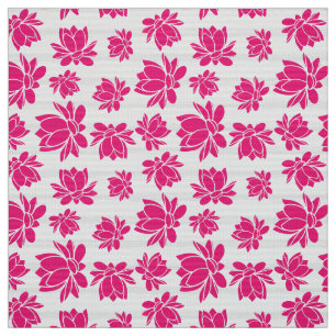 Lotus Flower Pattern in roze kleur Stof