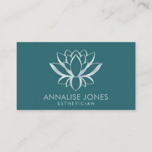 Lotus Flower - Pearl Powder Blue Green Visitekaartje