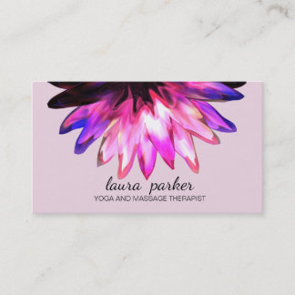 Lotus Flower Pink Waterverf Yoga Healing Massage Visitekaartje