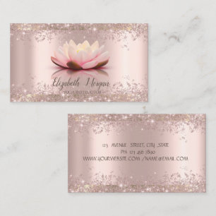Lotus Flower Roos Gold Glitter Dust Yoga Visitekaartje
