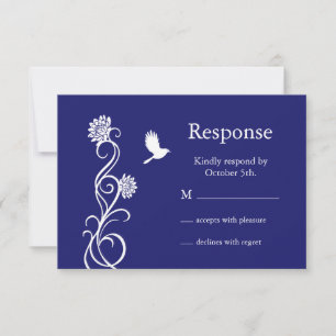 Lotus Flower RSVP (indigo)