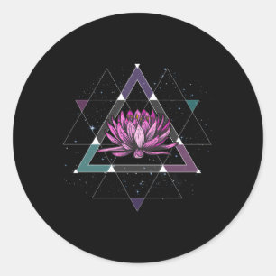 Lotus Flower Sacred Geometry Yoga Meditation Spiri Ronde Sticker
