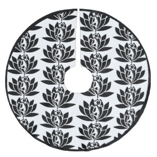 Lotus Flower Tree Zen Yoga Black White Kerstboom Rok