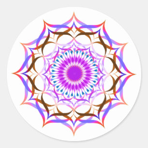 Lotus Flower Waterverf Mandala Healing Yoga Ronde Sticker