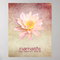 Lotus Flower Waterverf Namaste Yoga Meditation Po