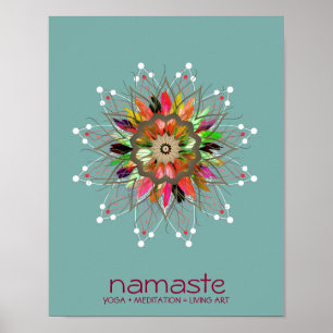 Lotus Flower Waterverf Namaste Yoga Meditation Po Poster