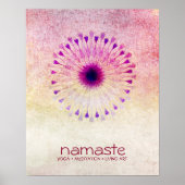 Lotus Flower Waterverf Namaste Yoga Meditation Poster (Voorkant)