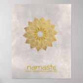 Lotus Flower Waterverf Namaste Yoga Meditation Poster (Voorkant)