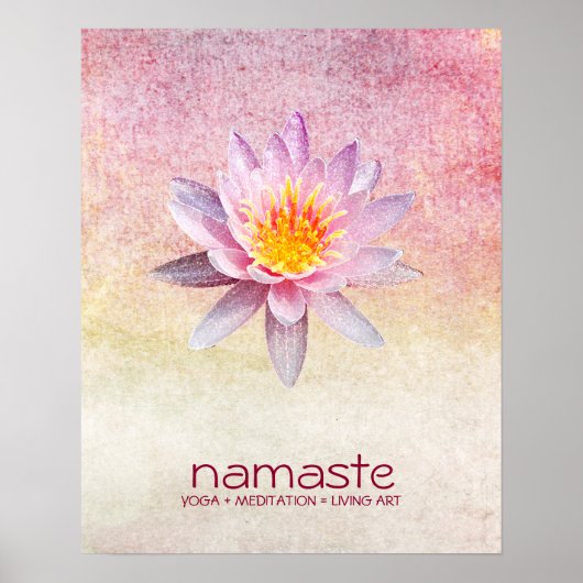 Lotus Flower Waterverf Namaste Yoga Meditation Poster (Voorkant)