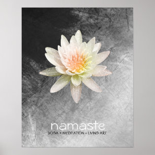Lotus Flower Waterverf Namaste Yoga Meditation Poster