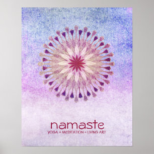 Lotus Flower Waterverf Namaste Yoga Meditation Poster