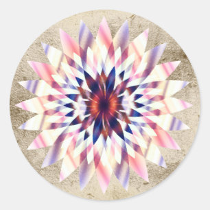 Lotus Flower Waterverf Paars Logo Healing Yoga Ronde Sticker