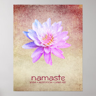 Lotus Flower Waterverf Paars Yoga Meditation Poster