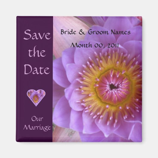Lotus Flower Wedding Enregistrer La Date Magnet (Devant)