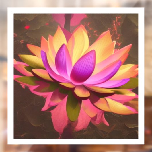 Lotus Flower Window Cling Sticker (Vel 2)