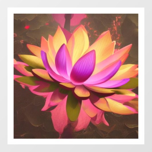 Lotus Flower Window Cling Sticker (Vel)