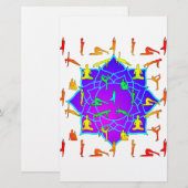 Lotus Flower with Yoga Poses Briefpapier (Voorkant / Achterkant)