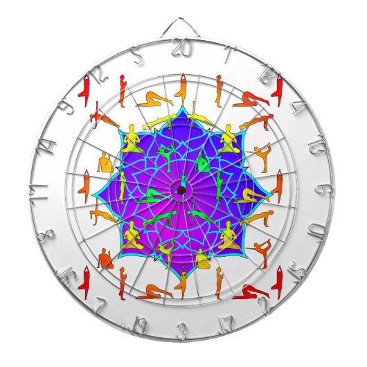 Lotus Flower with Yoga Poses Dartbord (Voorkant)