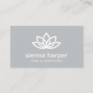 Lotus Flower Yoga Instructor Gray Visitekaartje