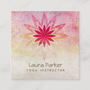 Lotus Flower Yoga Instructor Meditation Holistic Vierkante Visitekaartje