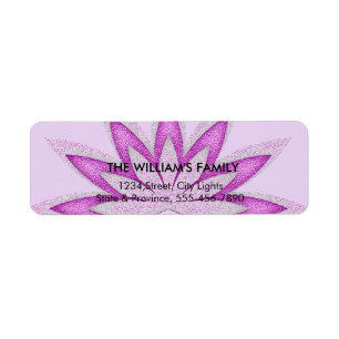 Lotus Flower Yoga Meditation Floral Paars Etiket