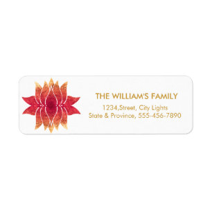 Lotus Flower Yoga Meditation Floral Red Etiket