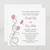 Lotus Flowers Faire-part de mariage (blanc) (Devant / Derrière)