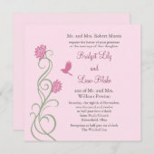 Lotus Flowers Faire-part de mariage (rose) (Devant / Derrière)
