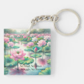 Lotus Flowers & Quote Sleutelhanger (Achterkant)