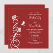 Lotus Flowers Rehearsal Dinner (rood) Kaart (Voorkant / Achterkant)