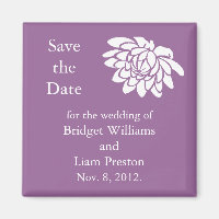 Lotus Flowers Save the Date Magnet (donker paars)