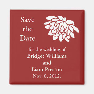 Lotus Flowers Save the Date Magnet (red) Magneet