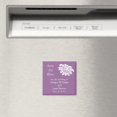 Lotus Flowers Save the Date Magnet (violet foncé) (In Situ (Lave-vaisselle))