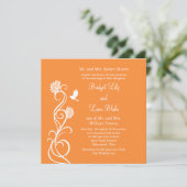 Lotus Flowers Wedding Invitation (helder sinaasapp Kaart (Staand voorkant)