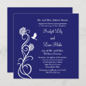 Lotus Flowers Wedding Invitation (indigoo) Kaart (Voorkant / Achterkant)