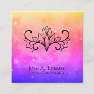 *~* Lotus Galaxy Lavender Pink Nebula Universe Vierkante Visitekaartje