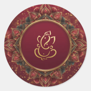 Lotus Ganesh Huwelijk Indisch Huwelijk Ronde Sticker
