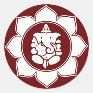 Lotus Ganesha Ronde Sticker