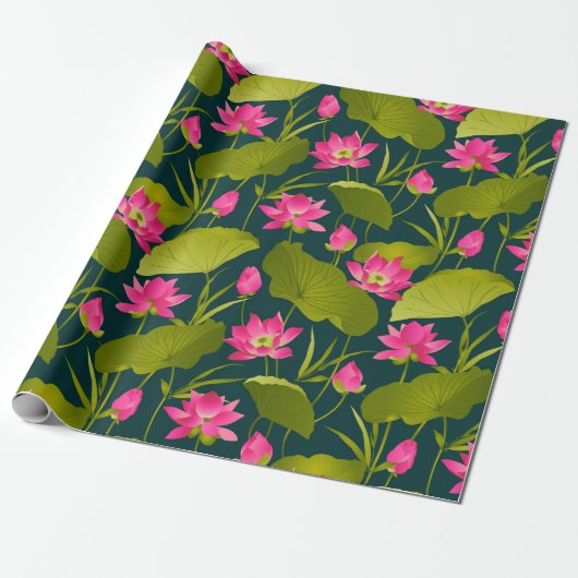 Lotus Garden Cadeaupapier (Uitgerold)