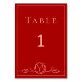 Lotus Gepersonaliseerde Trouwtafel Nummer Kaart (Achterkant)
