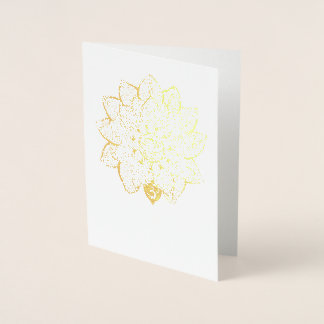 Lotus Gold Foil Blank Wenskaart Folie Kaarten