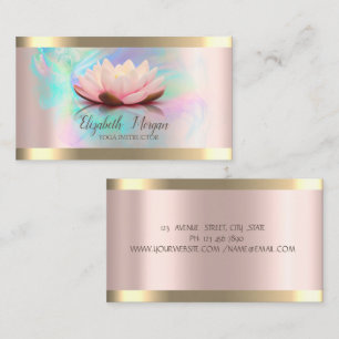 Lotus Gold Stripe Roos Gouden Holografische Inktyo Visitekaartje