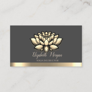 Lotus Gold Stripe Yoga Instructeur Visitekaartje