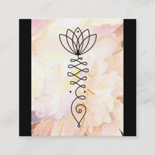 ** Lotus Hart pioenroos Bloem Bloemen Reiki Yoga Vierkante Visitekaartje