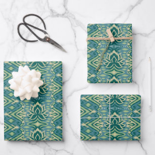 Lotus Ikat patroon - De witte lotus Inpakpapier Vel