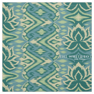 Lotus Ikat patroon - De witte lotus Stof