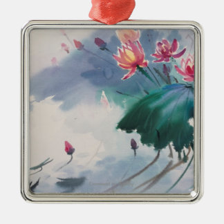 Lotus in de Pond Metalen Ornament